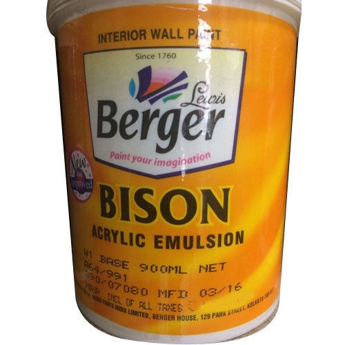 Weather Proof High Glossy Berger Bison Acrylic Emulsion Interior Wall Paint Ingredients: Clidinium Bromide 2.5Mg + Chlordiazepoxide 5Mg + Dicyclomine Hcl 10Mg