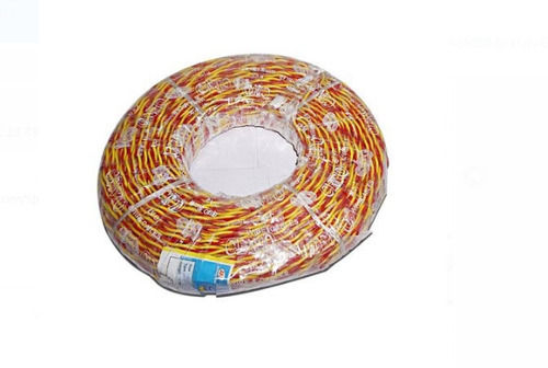 1.0 Sq. Mm Diameter 90 Meter Length Round Shaped Red And Yellow Electrical Wire 