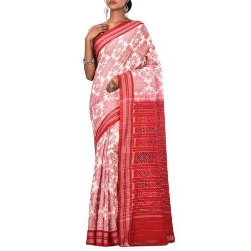 Casual 100% Cotton Material Printed Summer Wear Saree For Ladies 