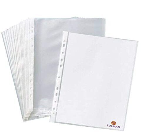 150 Micron Thickness Leaf Waterproof Clear Sheet Protector 11 Holes Punched Ring Files Transparent A4 Size Document Files