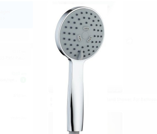 Black 6 Inch Size Polished Finish Silver Stainless Steel Round Shape Hand Shower 