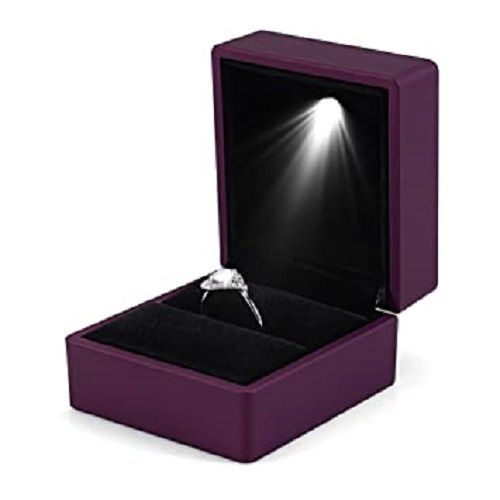 LED Ring Box - Ring Case with Internal LED Lighting, Jewelry Ring Holder