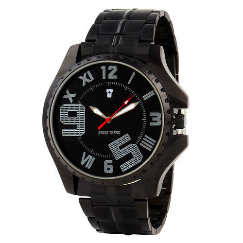 Black Color Round Shape Formal Watches