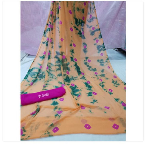 Printed Pattern And Thread Work Party Wear Comfortable Designer Cotton Saree With Blouse Piece