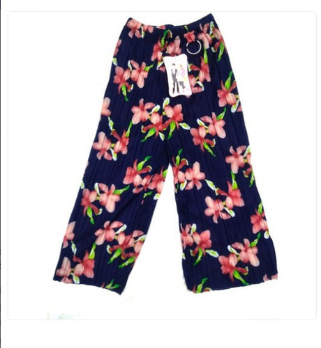 Washable And Comfortable Navy Blue Floral Printed Ladies Rayon Palazzo General Medicines