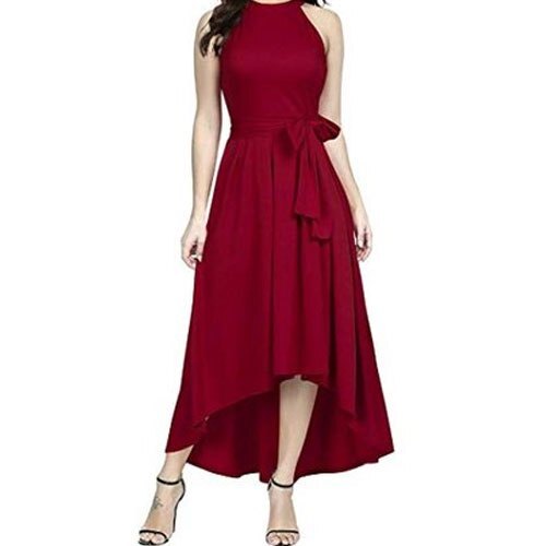 Maroon Sleeveless Emebellished Ball Gown  Trendy Divva