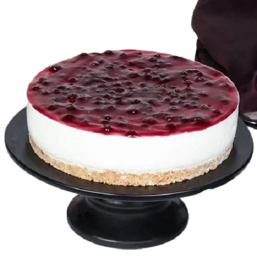 Delicious And Sweet Taste White And Red Round Blueberry Cake 