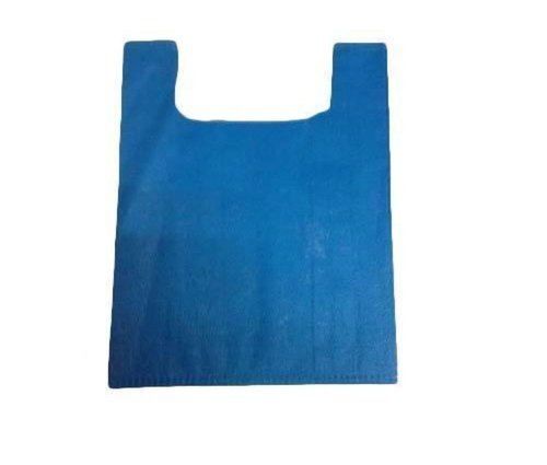 Blue Non Woven Strong And Flexible U Cut Plain Bags