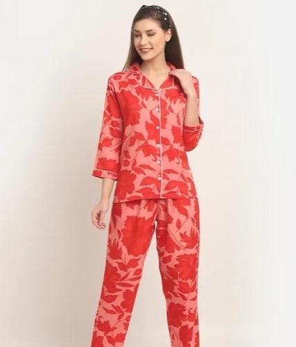 धोने योग्य और आरामदायक फ्लोरल प्रिंटेड कॉटन शर्ट और पायजामा नाइट ड्रेस सेट सामान्य दवाएं