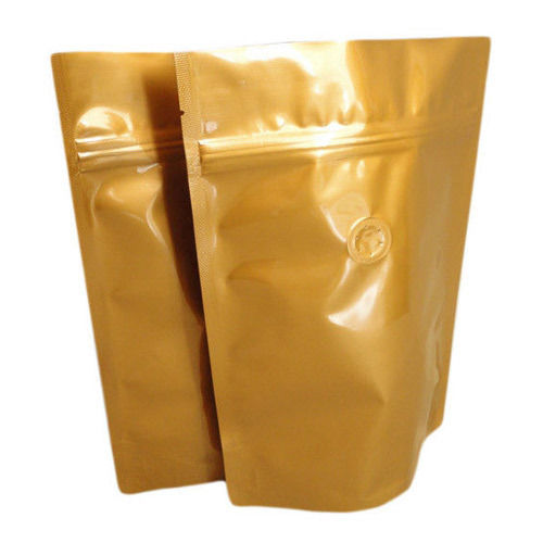 Zipper Rotogravure Plastic Golden Laminated Pouch