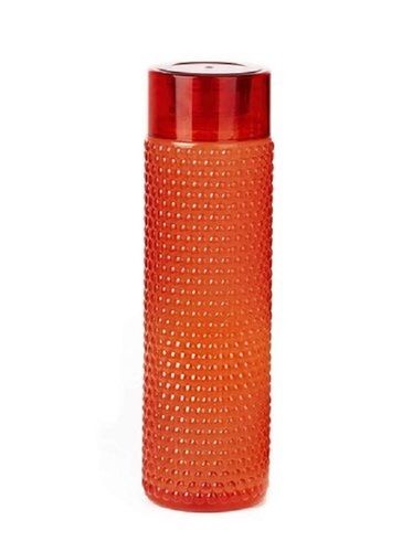 1 Liter Storage Capacity Strong And Durable Orange Round Plastic Pet Water Bottle