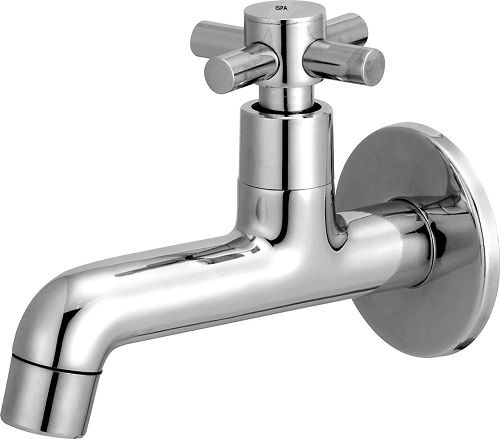 10 Inch Size Stainless Steel Material Silver Bib Cock With Wall Flange