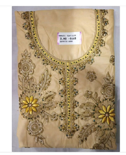 Cotton Embroidery Work Party Wear Easily Washable And Comfortable Ladies Suit 