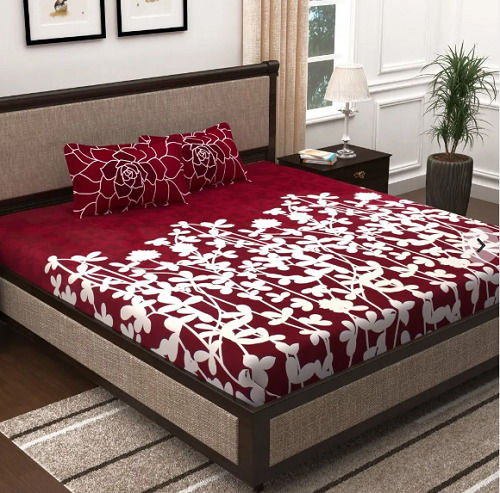 Cotton Fabric Rectangular Easily Washable And Comfortable Double Bed Sheets  Application: Indoor