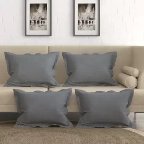 आयताकार ग्रे सूती कपड़े आरामदायक और धोने योग्य बिस्तर तकिए