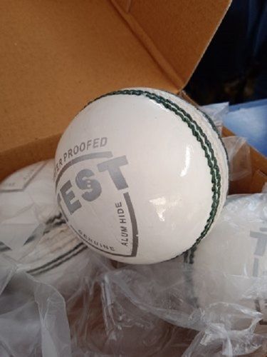 TEST Leather White Cricket Ball, Size: Full, 156gm