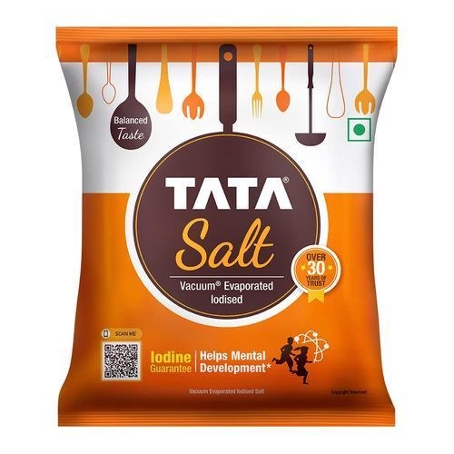100% Pure Refined Iodized Tata Salt,Shelf-Life Of 1 Year, Pack Of 1 Kg