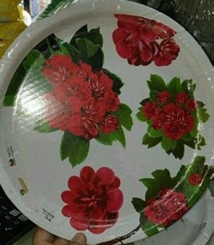 12 Inches Size Flower Printed Pattern Disposable Paper Plate Packaging: Bottle