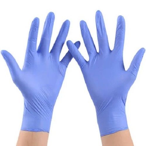 Blue Full Finger Powdered Medium Nitrile Disposable Hand Gloves