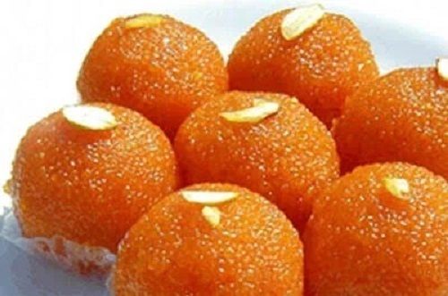 Pack Of 1 Kilogram Sweet In Taste Round Shaped Orange Boondi Laddu