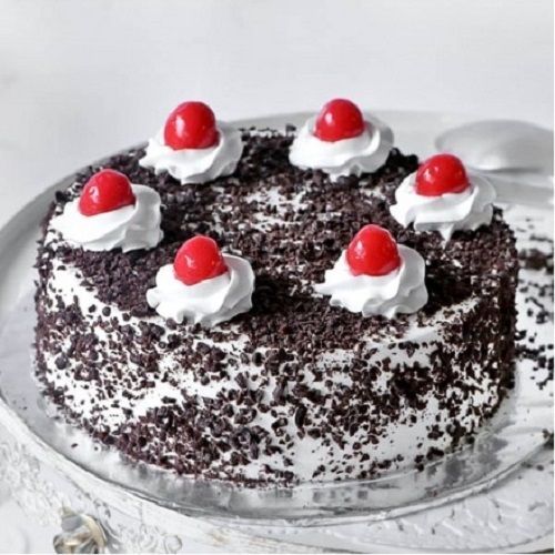 White Round Jelly Extract Sweet And Delicious Taste Black Forest Cake