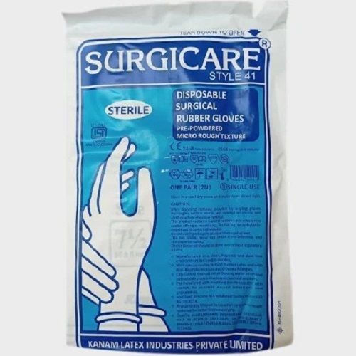 Size 7 Inch Full Finger Surgical Sterile Disposable Rubber Gloves 