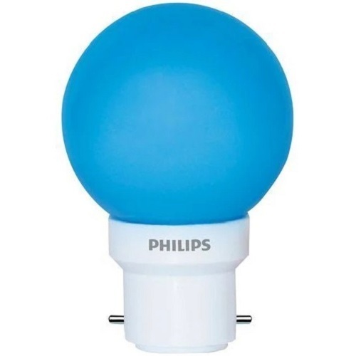 व्हाइट एंड ब्लू 0.5 वॉट रेटेड पावर फिलिप्स राउंड प्लास्टिक एलईडी बल्ब