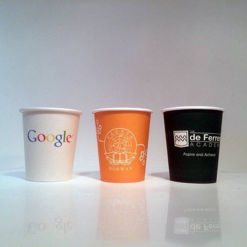 White Orange And Black Color With Printed Disposable Paper Cups