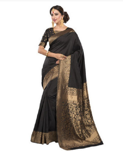 Comfortable And Breathable Embroidered Assam Cotton Silk Ladies Saree