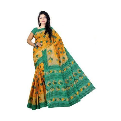 Multi Color Soft And Shiny Breathable Comfortable Printed Cotton Silk Saree