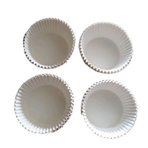 Plain White Round Disposable Paper Cake Cups Size: Medium Size