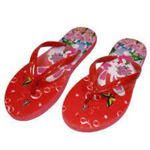 Black Women'S Stylish Comfortable And Durable Flower Printed Pink Red Color Slippers