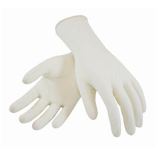 Comfortable To Wear White Full Finger Surgical Hand Gloves