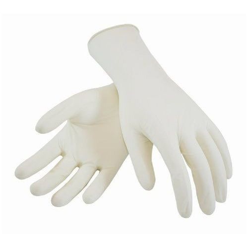 Comfortable To Wear White Full Finger Surgical Hand Gloves Grade: Medical