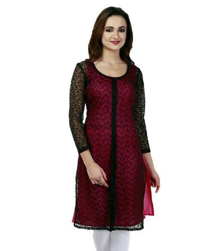 Comfortable And Washable Fancy And Designer Ladies Plain Kurti Decoration Material: Sequins