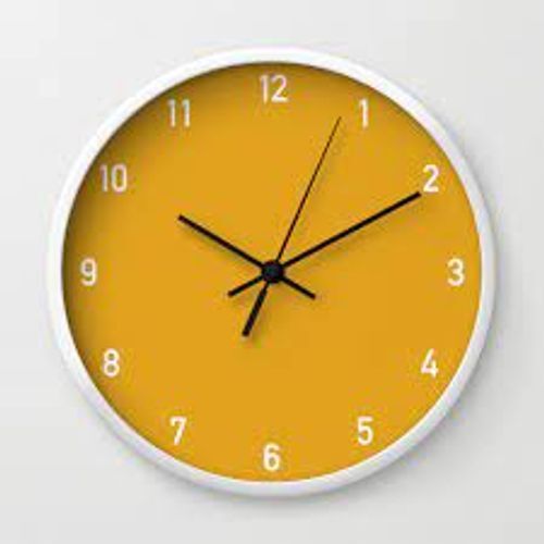 Durable Elegant Design Classic Yellow And White Metal Round Wall Clock Application: Construction