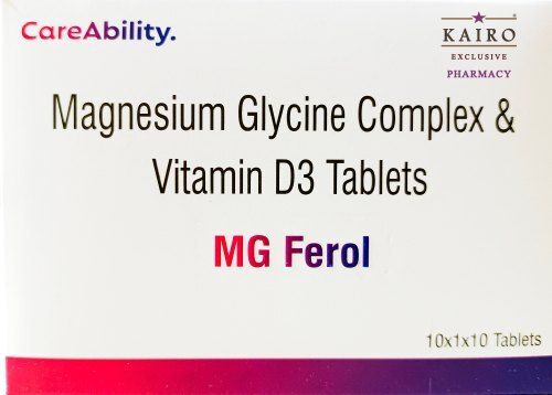 Magnesium Glycine Complex And Vitamin D3 Tablets Mg Ferol (10X1X10) General Medicines