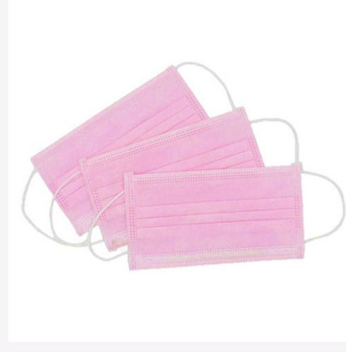 Meltblown Cloth Medical Grade Pink White Elastic Ear Loop 3 Ply Face Mask