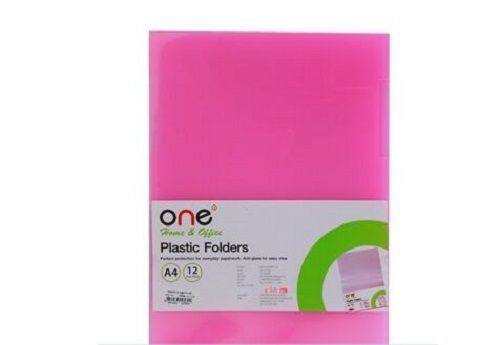 Pink A4 Size Rectangular Polypropylene Body File Folder