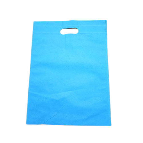 Plain Dyed Blue D Cut Recycled Non Woven Carry Bag Easy To Handle Environment Friendly