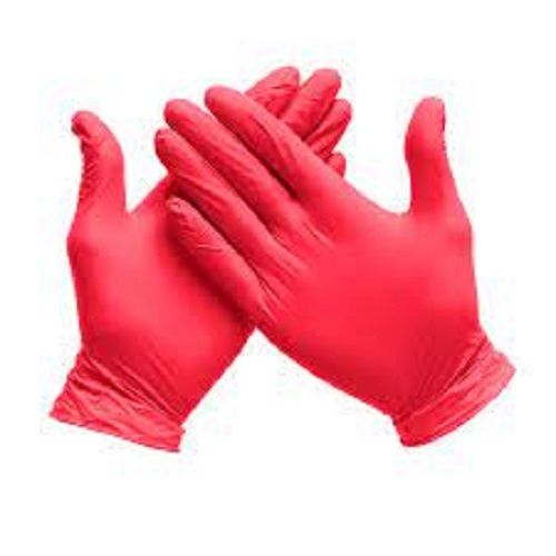 Red Color Disposable Medical Gloves