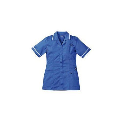 Simple Look Plain Collar Neck Half Sleeve Cotton Nurse Apron For Ladies