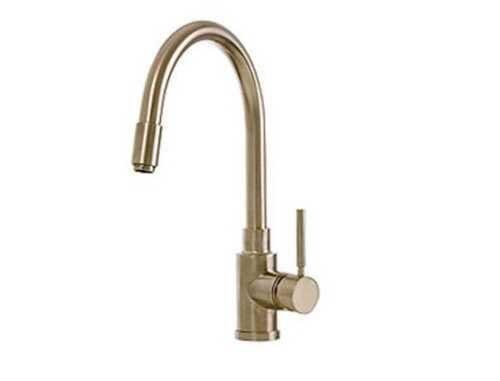 Smooth And Sleek Design Golden Brass Kitchen Sink Faucet