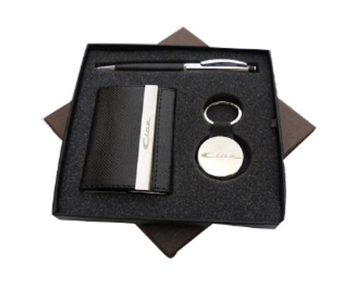 Stylish Leather Wallet Pen And Stainless Steel Key Chain Corporate Gift