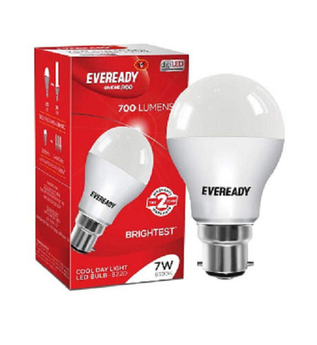 7 Watt Power White Dome Shaped Plastic Body Eveready Led Bulbs