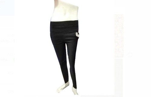 Black Daily Wear Plain Pattern Washable And Comfortable Cotton Lycra Legging