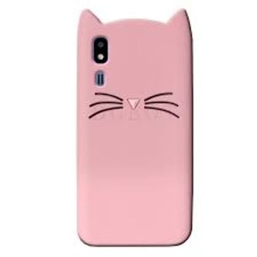 Mobile Back Cover - Rubber Material, Rectangular Shape | Polished Finish, Plain Pink Design