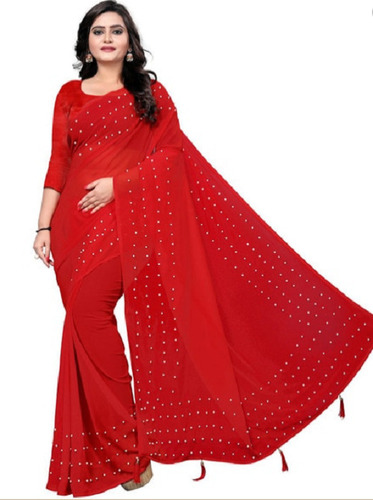 Festival Wear With Blouse Piece Washable And Comfortable Cotton Sarees