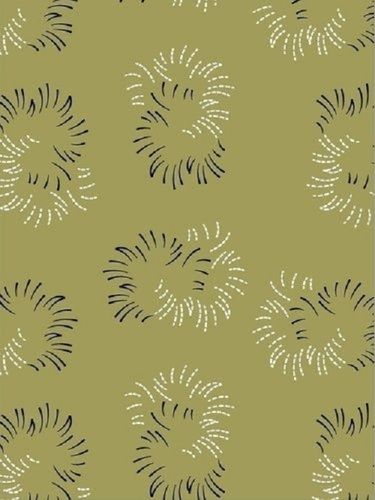 Green And Black Printed Pattern Rectangular Cotton And Hosiery Unstitched Fabric