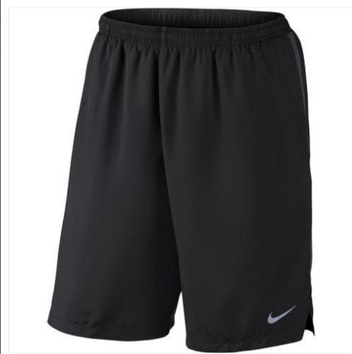 Medium Size Washable And Comfortable Plain Pattern Mens Sports Black Short